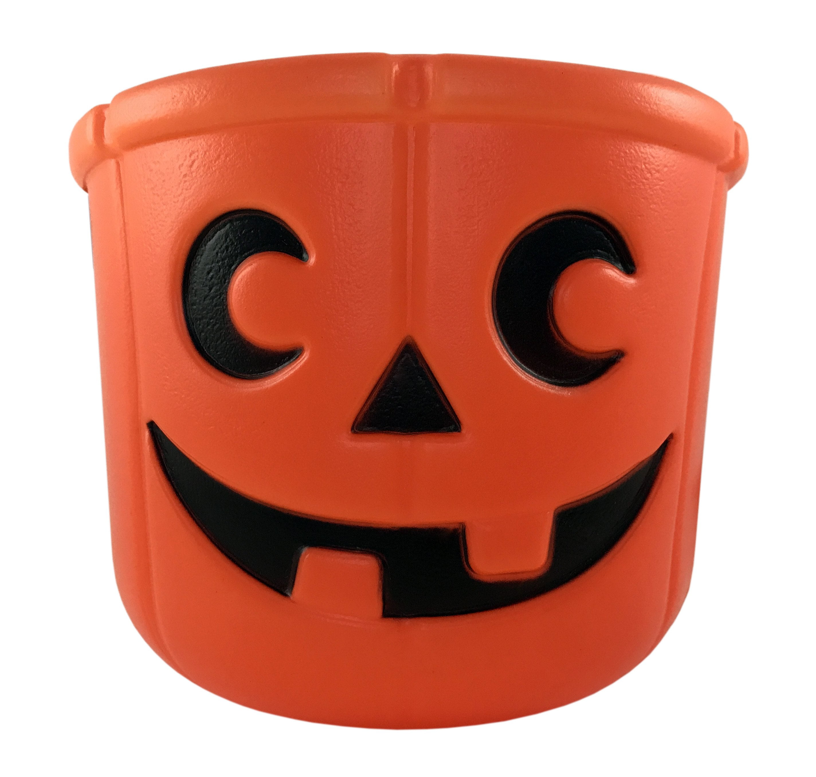 KINREX Halloween Pumpkin Candy Bucket - Trick or Treat Plastic Basket for  Kids - Great Party Decor Favors - Orange - Measures 5.5 inches