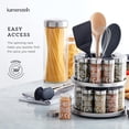 thumbnail image 4 of 20 Jar Revolving Spice Rack with Integrated Tool Caddy, Brushed Stainless Steel with Stainless Steel Caps, 4 of 7