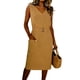 thumbnail image 1 of Vestido de Mujer Sandalias de Lino Cuello en V sin Mangas con Cinturón para Uso Casual Y Cárdigan Corto para Vestido, 1 of 8