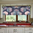 thumbnail image 3 of Yayeee Kitchen Curtains Tier Set of 2 Light Filtering 57"x36" Over Sink Window Panels, Dark Cubes, 3 of 7