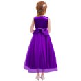 thumbnail image 4 of IDOPIP Little Big Girl Flower Tulle Bridesmaid Dress Princess Pageant Birthday Party Wedding Formal Floor Long Dance Evening Vintage Lace Maxi Gown 13-14 Years Purple, 4 of 6