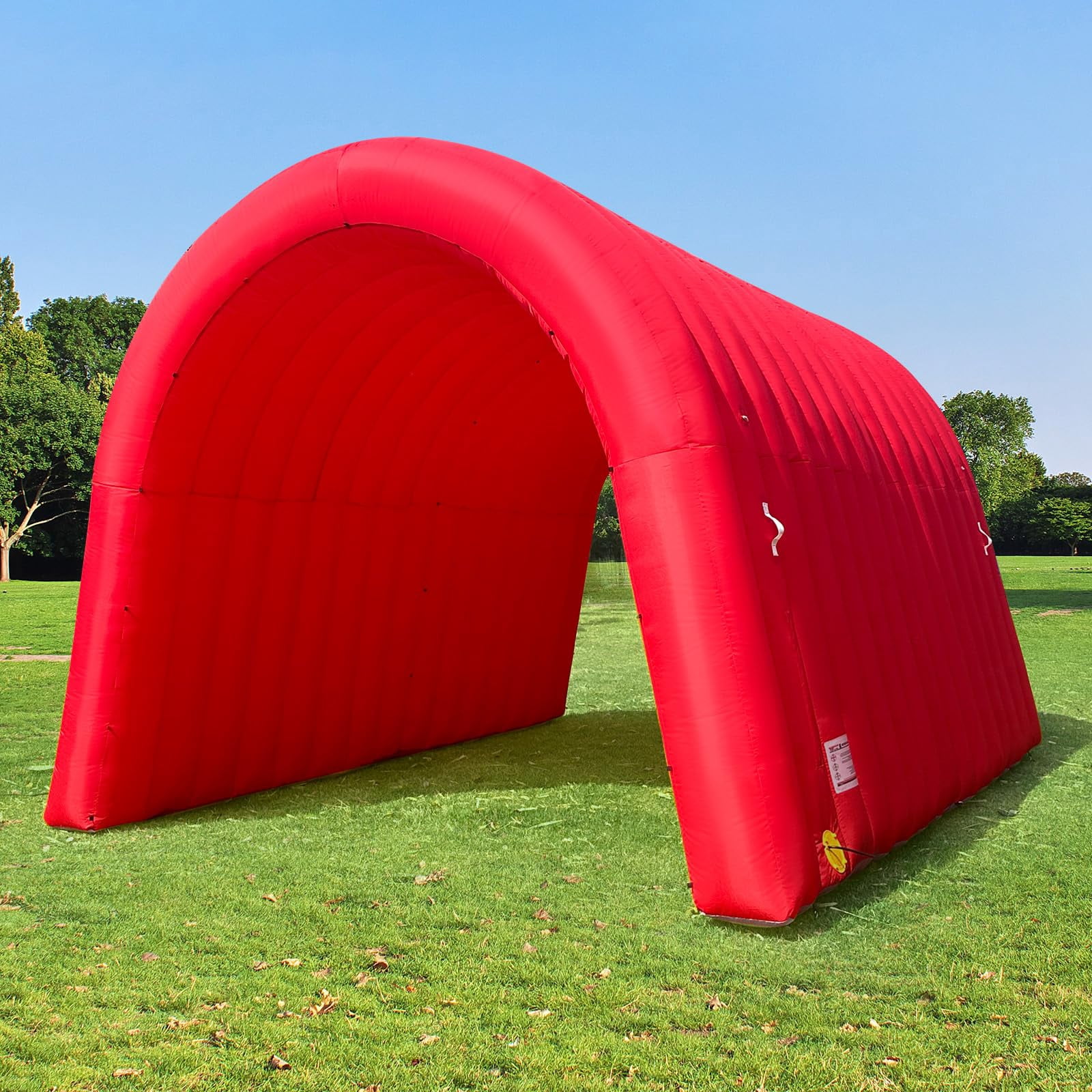 Inflatable Sports Tunnel Entrance 16x10x10FT Red, Built-in Blower – Event Inflatable Tunnel Tent for Team Intros, Business Promotion, Trade Shows, Advertising & Exhibitions