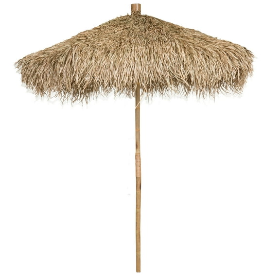 9 Ft. Bamboo Market Seagrass Thatch Patio Umbrella For Outdoor Natural Tiki Umbrella