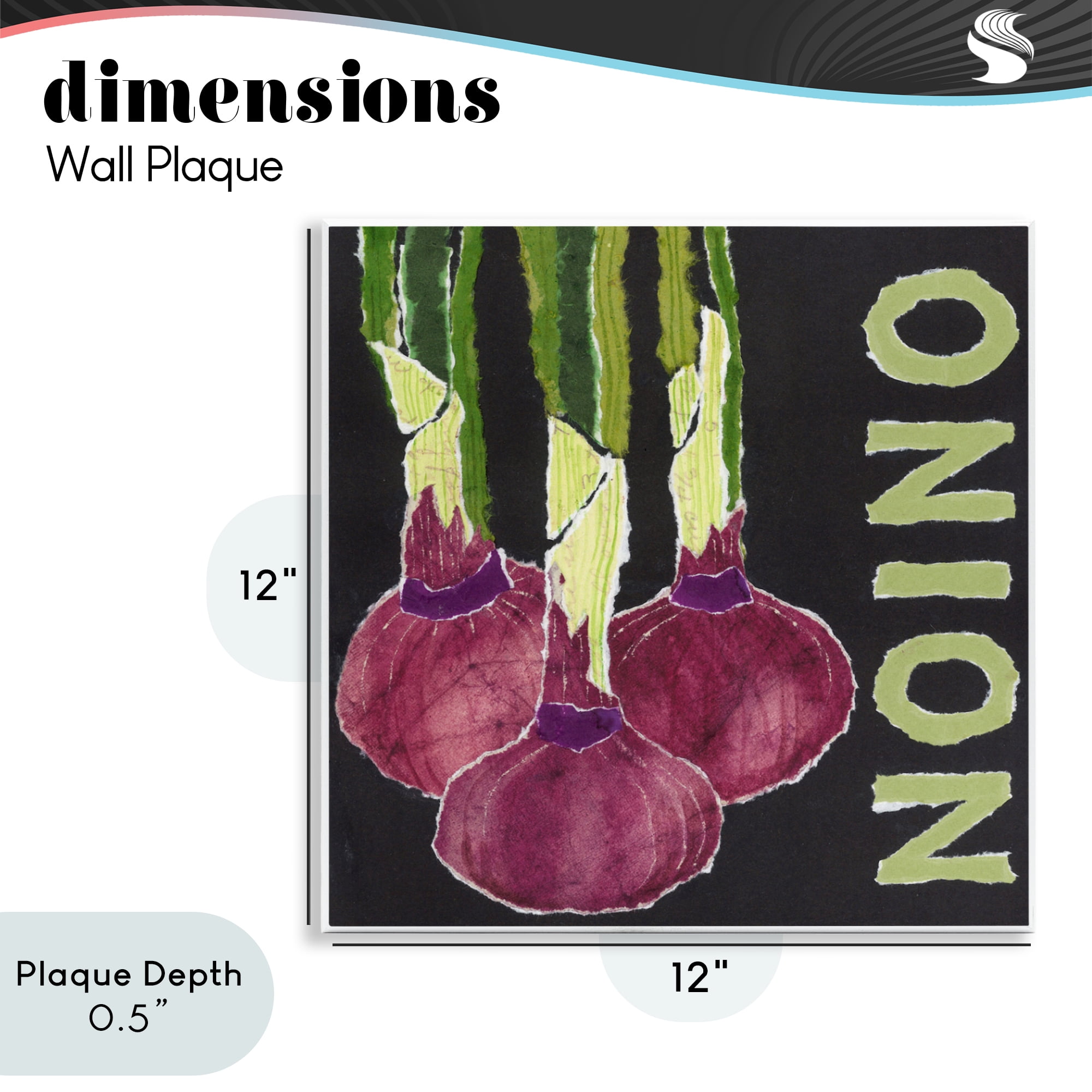 Stupell Industries Collaged Garden Onion Wall Plaque Art, design by Nancy Overton
