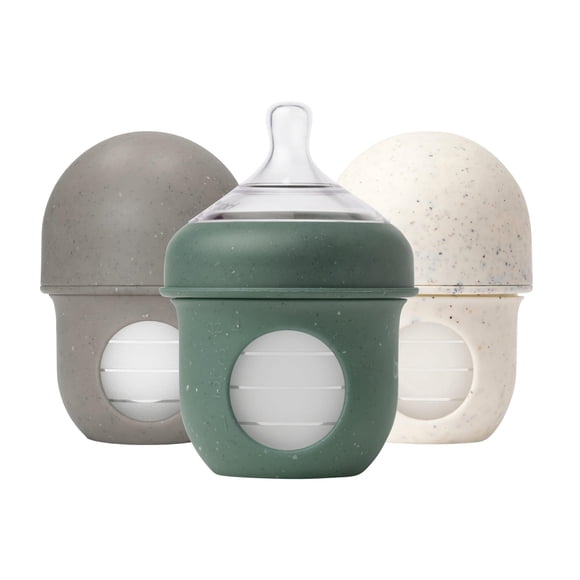 Biberones de silicona Boon Nursh Slow Flow 120 ml Speckle Green