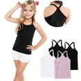 thumbnail image 6 of FamilyThread 4 Pack Girls Tank Tops Solid Sleeveless Undershirts Scoop Neck Undershirts Soft Tops For 1-13Y, 6 of 6