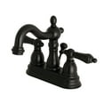 thumbnail image 2 of Kingston Brass  Heritage Two-Handle 3-Hole Deck Mount 4 in. Centerset Bathroom Faucet Matte Black Matte, 2 of 5