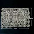 thumbnail image 6 of Gerich Handmade Crochet,Tablecloth Cotton Lace Rectangular Table Placemat Sofa Doilies 15.75x23.62 inch Beige, 6 of 10