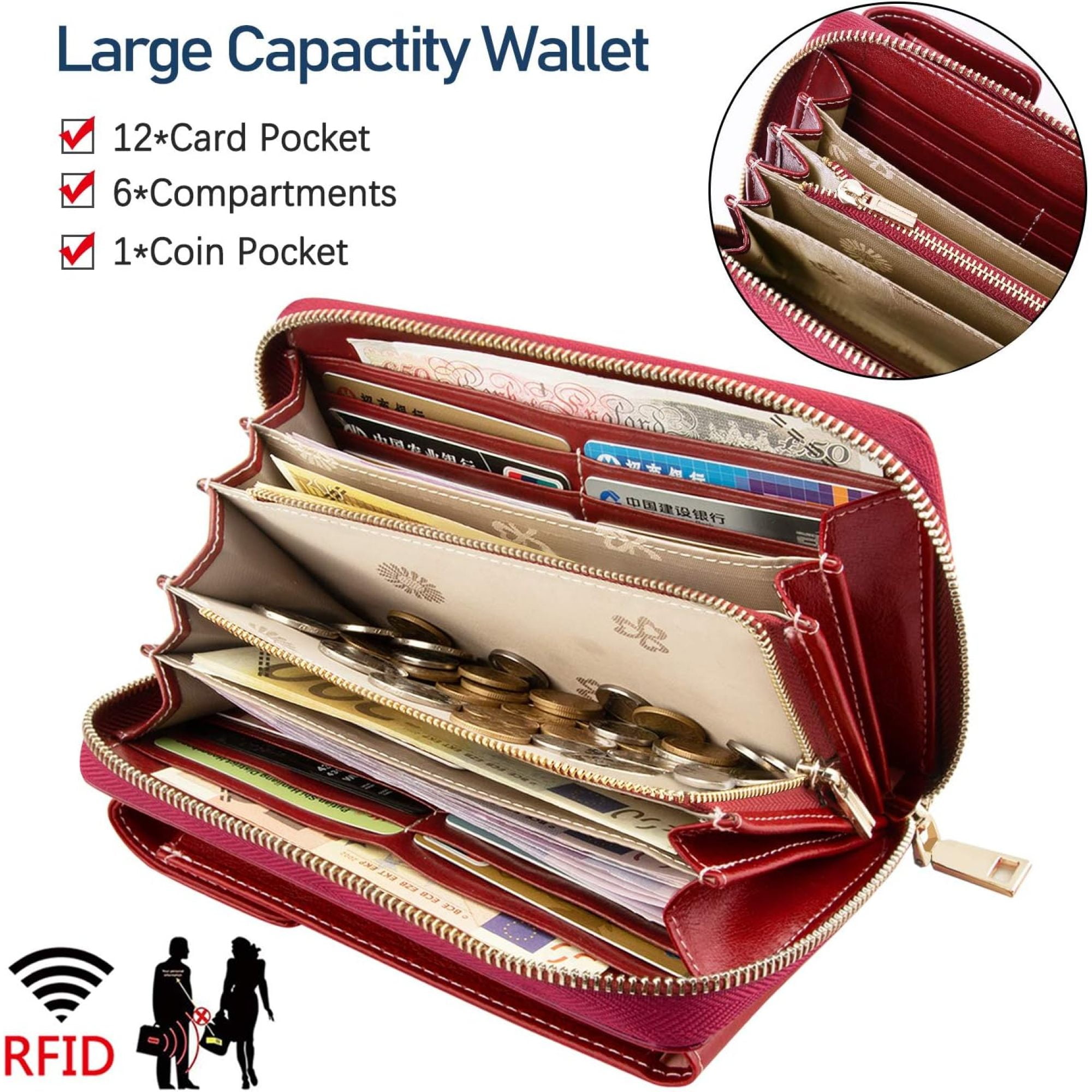 SQDWYGG Small Crossbody Phone Bags for Women Leather Cell Phone Purse Wallet,A-wine Red