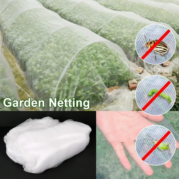 Adifare Insect Protection Net 2.5M*10M Garden Vegetable Plant Protect Netting Grow Tunnel Fine Mesh for Vegetables Plants Fruits (2.5M*10M)