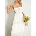 thumbnail image 6 of Women Sleeveless Beach Dress Ruffled Hem Summer Backless Party A-Line Dress, 6 of 7