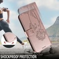 thumbnail image 6 of Flip Phone Case for Realme C30, Kickstand and 3 Card Slots, Shockproof and Scratch Resistant, Rose Gold, 6 of 15