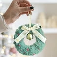 thumbnail image 2 of JeashCHAT Christmas Mini Wreath Ornaments, Christmas Plush Wreath Ribbon Bow Metal Bell Hanging Pendant, Christmas Tree Decorations, Xmas Gifts, Green, 2 of 6
