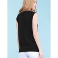 thumbnail image 6 of Made by Johnny Women's Solid Short Sleeve Sweetheart Top M BLACK, 6 of 7