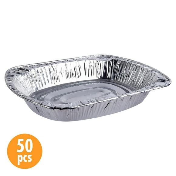 Luciano Housewares Ensemble de plats à rôtir en feuille d'aluminium - Rectangulaire
