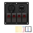 thumbnail image 1 of RV Rocker Switch, 5Pin 4 Gang Rocker Control Panel  For Cars For Cockpits For Speedboats For SUVs For Trucks Blue,Red, 1 of 8