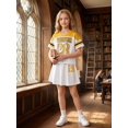 thumbnail image 5 of PureChapter Girls Clothing Sets Color Block Short Sleeve T-Shirt & Pleated Skirt 2 Piece Back to School Outfit for Kids 7-14, 5 of 7