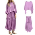 thumbnail image 5 of GZWYHT Two Piece Sets for Women Lounge Sets for Women Women's 2 Piece Casual Skirt Sets Long Sleeve Tops Midi Skirts Matching Outfits Two Piece Sets for Women Summer Sets for Women Purple L, 5 of 8