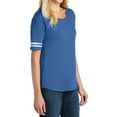 thumbnail image 4 of Women's Scorecard Tee Distressed Printed Stripes Heathered True Royal/ White X-Large, 4 of 4