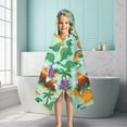 thumbnail image 6 of LightBlue Cartoon Dinosaurs Volcanoes Pattern Hooded Bath Towel，50"x30" for Ages 3 To 12 Kids, Quick Dry Lightweight Soft Microfiber Hood Beach Towel Cover Up for Kids, 6 of 7