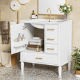 thumbnail image 2 of 30" Bathroom Vanity with Ceramic Sink, Soft-Close Door with Built-in Shelf, Deep Drawer, Standard Drawer, Long Divider Drawer, Ample Storage Cabinet for Bathroom, Modern & Functional Design, 2 of 9