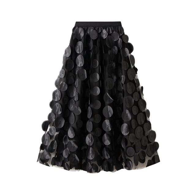 Prix Réduit, Jupe d'Été Décontractée pour Femme en Maille Unie Douce et Confortable, Idéale pour les Sorties Estivales Relax et le Quotidien, Tissu de Haute Qualité/100 % Polyester, Noir, Sopatenor