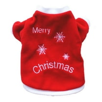 FAMTKT Pet Dog Winter Christmas Print Plush Clothes Pet Dog Long Sleeve Top, Dog Birthday Party Supplies, Pet Clothes