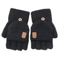 thumbnail image 2 of Guantes Sin Dedos Zulema Tejer Grueso Cálido Negro, 2 of 7