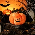 thumbnail image 4 of Euahivb Halloween Pumpkin Plush Toy 15.75 Inch Bat Design Soft Stuffed Animal Cushion for Couch Living Room Bedroom Spooky Seasonal Party Decor Gift, 4 of 5