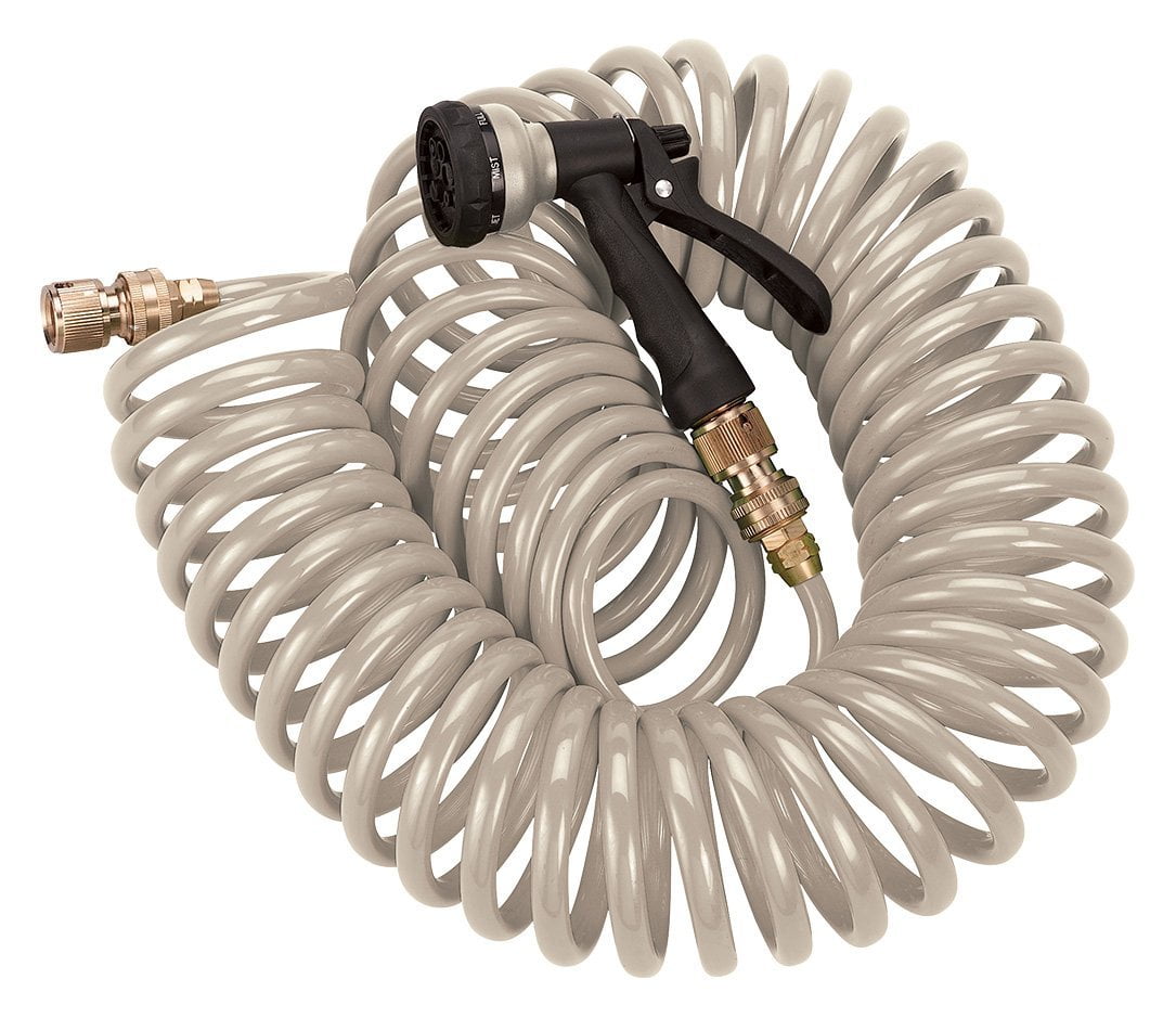 25Ft. Coil Hose with Nozzle Tan