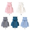 thumbnail image 6 of URMAGIC Baby Unisex Long Sleeve Hooded Solid Color Cardigans Sweater Knitted Coat, 6 of 6