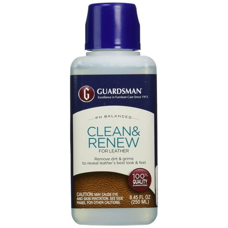 Guardsman Clean & Renew For Leather 8.45 oz - Removes Dirt and Grime, Great For Leather Furniture & Car Interiors - 470800