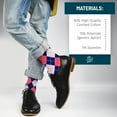 thumbnail image 7 of No Cold Feet Fun Colorful Novelty Dress Socks for Men, Navy and Pink Argyle, Men's Size 8-13, Crew Socks, 7 of 7