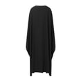thumbnail image 6 of Elegant Satin Maxi Party Dress for Women Batwing Sleeves Round Neck Loose Flowing Abaya Robe, 6 of 6