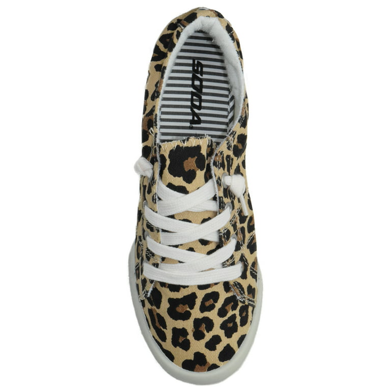 Tåget Udfordring lys pære Soda Flat Women Shoes Linen Canvas Slip On Sneakers Lace Up Style Loafers  ZIG-S Leopard Cheetah Print 5.5 - Walmart.com