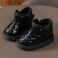 thumbnail image 3 of Eltusu Girls Snow Boots, No Slip Soft Sole Winter Thermal Walking Shoes Black Size 1.5 T, 3 of 4