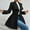 Black, variant on Women's Tunic Coat Lapel Jacket Button Belt Shawl Elegant Wool Blend Jacket Winter A-Line Silhouette Work Office Midi Wool Pea OverCoat Autumn Winter Coats Outerwear