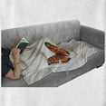 thumbnail image 6 of Spa Soft Flannel Fleece Throw Blanket, Plain Pattern with Butterfly and Rocks Wellness Purity Healing Serenity Bohemian, Cozy Plush for Indoor and Outdoor Use, 60" x 80", White Orange, by Ambesonne, 6 of 6