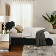 thumbnail image 5 of King Size Storage Upholstered Hydraulic Platform Bed with Integrated Headboard, Chenille Fabric, Black, 5 of 9