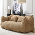 thumbnail image 3 of Giant Bean Bag Chair Sofa, Oversized Two-Person High Resilience Foam Couch, Comfortable Square Recliner for Living Room, Bedroom, Apartment, and Coffee Areas, 3 of 8