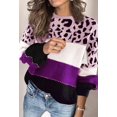 thumbnail image 3 of Pulls Décontractés Manches Longues Col Rond Couleur Patchwork Pull Tops en Tricot, 3 of 5