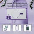 thumbnail image 2 of Dteck Magnetic Case with Tempered Screen Protector for iPhone 16,Shockproof TPU Transparent Case Compatible with MagSafe Full Camera Lens Protector Plating Back Cover,Purple, 2 of 4