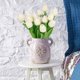 thumbnail image 4 of Xiao Hua 10 tulipanes artificiales de tacto real, para decoración de interiores y exteriores, para el hogar, jardín, boda, fiesta (blanco), 4 of 5