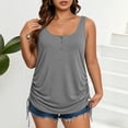 thumbnail image 4 of fatyb Plus Size Tank Tops for Women Drawstring Side Sleeveless T-Shirts Womens Casual Loose Blouses, 4 of 7