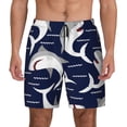 thumbnail image 3 of Uemuo Angry Shark Pattern Mens Swim Trunks Quick Dry Board Shorts with Mesh Lining, Stretch Beach Shorts Quick Dry No-Chafing Board Shorts-Large, 3 of 9