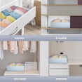 thumbnail image 4 of Caja de almacenamiento plegable y lavable de 2 piezas, organizador de tela Oxford para sujetadores y leggings, con 6 compartimentos para ropa interior, color gris claro, 4 of 5