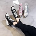 thumbnail image 6 of Women's High-Top Canvas Sneakers | Wedge Heel with Lace-Up Design | Fashion Casual Walking Shoes, 6 of 13
