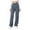 *Gray, variant on Women's Elastic High Waisted Cargo Pants,Straight Leg Utility Trousers For Women,Ladies Pull-On Streetwear Pants with Zipper Pockets,Army Green,S-2XL