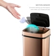 thumbnail image 6 of DZT-12-5 Bedroom or Bathroom Automatic Touchless Infrared Motion Sensor Trash Can, 3 Gal 12L, Stainless Steel Base (Rectangular, Black Lid), 6 of 7