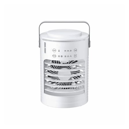 Portable Air Conditioner 4-in-1 Evaporative Cooler - 3 Speed, 0.6L Tank, USB Powered - Personal Air Cooling Fan, Humidifier, Night Light for Home, Office, Bedroom